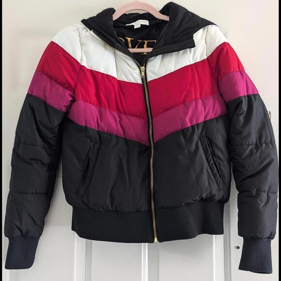 Spiritual Gangster Chevron Stripe Hooded Puffer- Size S - Picture 3 of 9